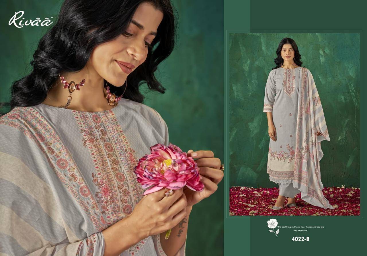 SABAA Vol - 5 By Rivaa 4022 Series Beautiful Pakistani Suits Colorful Stylish Fancy Casual Wear Lawn Digital Print Dresses At Wholesale Price